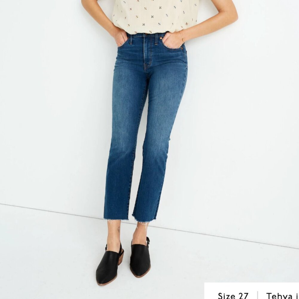 Madewell Cali Demi-Boot Jeans with Raw Hem Size 27P